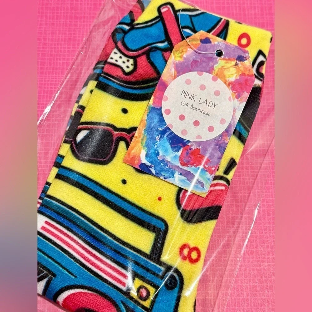 New Retro 80s 90s Style Boombox Sunglasses Music Women’s Size L (8-11) Socks